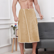 Microfiber handdoekomslag met drukknopen, badomslag, verstelbare handdoekomslag voor heren met elastische taille en zakje