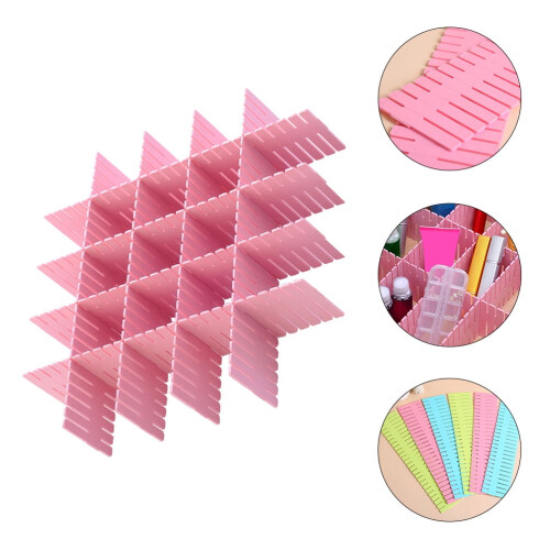 8Pcs Plastic Dividers for Storage Bins Pink with DIY Combination