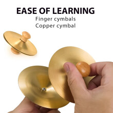 2PCS Professional Copper Finger Cymbals 3.5" Percussion for Belly Dance, Live Performances Musical Instruments