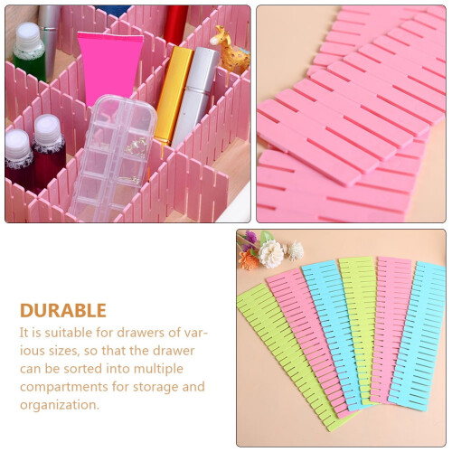8Pcs Plastic Dividers for Storage Bins Pink with DIY Combination 1