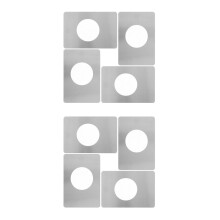 8Pièces Plaque Trou Porte Inox Argent Renfort Bois