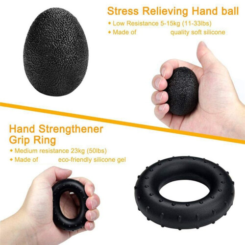 Adjustable Gripper Set Five-Finger Puller Wrist Trainer Fitness Five-Piece Set Black 1
