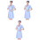 3Pcs Blue Slim Fit V Neck Nursing Coat Cotton Work Uniform 3