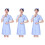 3Pcs Blue Slim Fit V Neck Nursing Coat Cotton Work Uniform 4