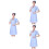 3Pcs Blue Slim Fit V Neck Nursing Coat Cotton Work Uniform 6