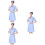3Pcs Blue Slim Fit V Neck Nursing Coat Cotton Work Uniform 7