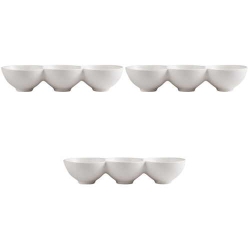 3Pcs Round Ceramic Bowl White for Serving Snacks and Appetizers 2