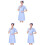 3Pcs Blue Slim Fit V Neck Nursing Coat Cotton Work Uniform 1