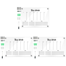 3Sets Clear Acrylic Wall Mounted Calendar Erasable Note Board for Home