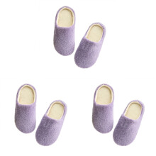 3Pcs Purple Indoor Winter Slippers Cozy Mens Womens Home Footwear