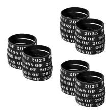75Pcs Silicone Wristbands for Graduation Black Decorative Wristbands