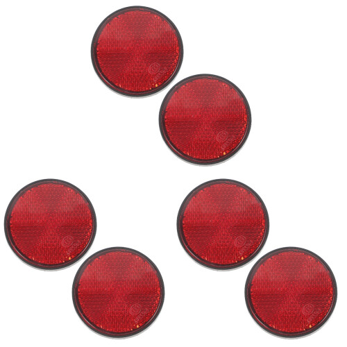 6Pcs Durable Red Plastic Bike Reflector Rear Warning Mounted Accessory