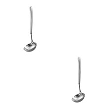 2Pcs Silver Metal Cooking Spoon 2-in-1 Ladle Strainer for Serving