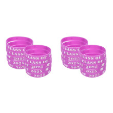 50Pcs Decorative Purple Silicone Graduation Wristbands School Supplies