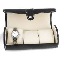 Nero PU Scatola Display Per Orologi Antifango
