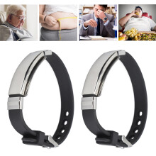 2pcs Ion Wristband Steel Silicone Health Balance Stress Relief Bracelet