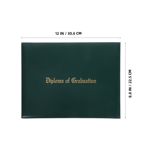 Dark Green Document Organizer Folder for Diplomas and Certificates 2