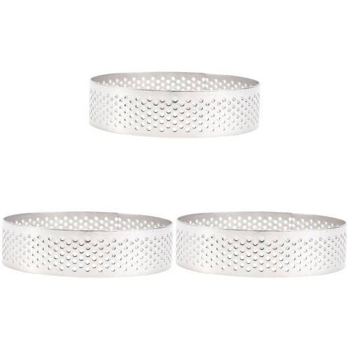 3Pcs Stainless Steel Mousse Circles Silver Tart Shells for Baking Use 1