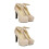 2Paren Modieuze Gouden Dames Pumps Met Waterdicht Platform Bruid 4