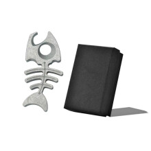 Titanium Alloy Fish Bone Keychain - Multifunctional Bottle Opener, Portable Necklace Gift for Outdoor Activities B
