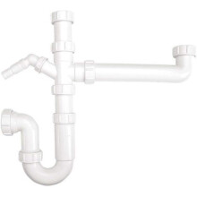 40mm Bowl and a Half Sink Waste Kit with Spigot White Plastic Plumbing Kit Telescopic Adjustment Dishwasher Connection Kitchen Sink Waste