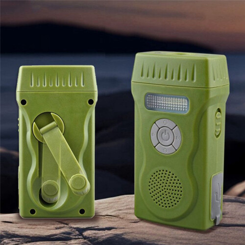 Multi Functional Hand-Powered Flashlight Outdoor Emergency Lighting Lamps with Radio Floodlight 2