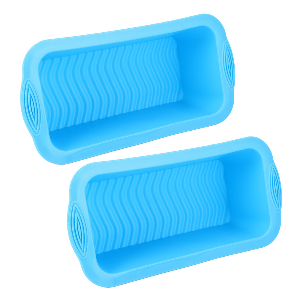 Blue Large Reusable Silicone Ice Molds 2Pcs - Freezer Ice Tray 8Cm X 4Cm X 4Cm