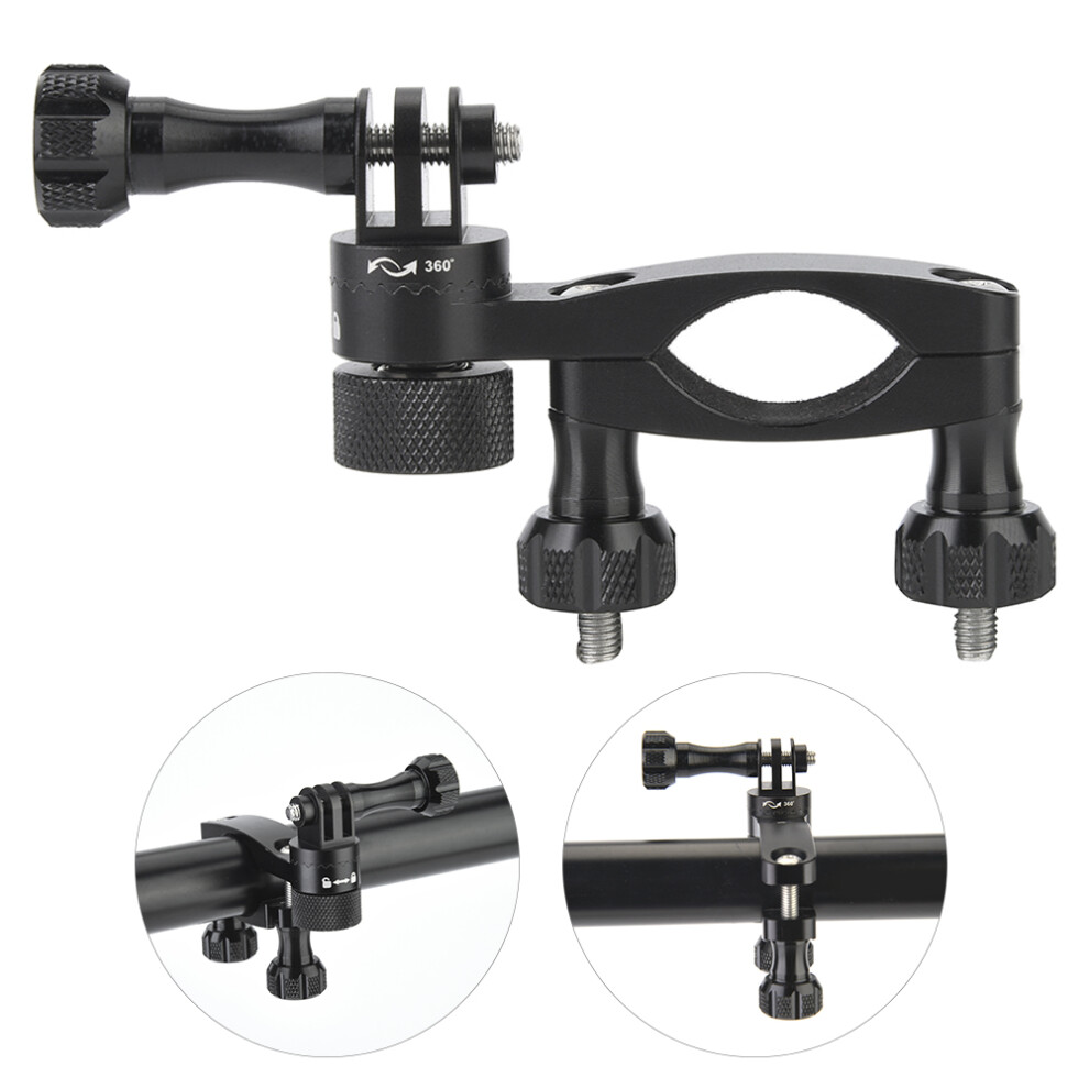 Rotatable Handlebar Mount For Gopro Hero11 12, 360Degree Adjustable Clamp With Dustproof Inner Padding, Suitable For Skiing Kayaking Sup Surfing - 9448483738163