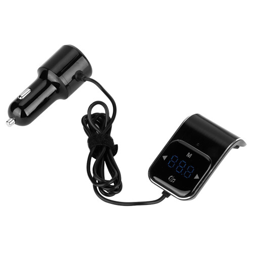 Κιτ αυτοκινήτου Bluetooth FM με ρυθμιζόμενο λαιμόκοψη, γρήγορη φόρτιση, διπλές θύρες 1