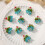 Christmas Tree Glass Crystal Beaded Charms 5 pcs 1