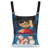 Sac porte-pinces à linge Bonhomme de neige et flocon de neige de Noël – Sac extensible d'extérieur en 2 pièces, résistant à la saleté,