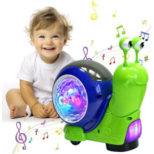 Caracol Elétrico Luminoso de Brinquedo para Bebês e Crianças Pequenas – Brinquedo Sensorial Interativo, Musical e Luminoso para Engatinhar –