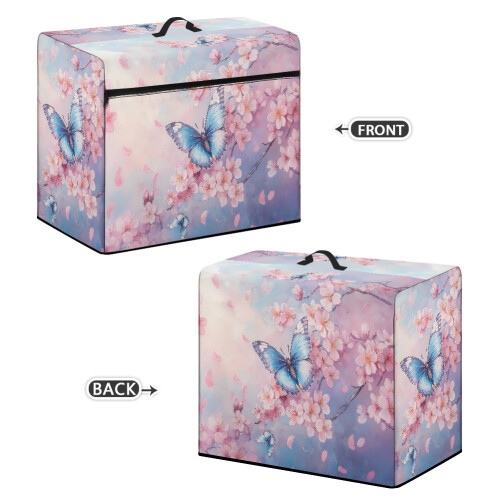 Κάλυμμα ραπτομηχανής με καπιτονέ σχέδιο Cherry Blossom με θήκη αποθήκευσης – 1