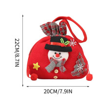 Weihnachtstüte mit Kordelzug, 3D-Rentier-Süßigkeitentüte, Weihnachtsgeschenktüte, Mitgebseltüte, rote Geschenktüte, Partytüte für Kinder