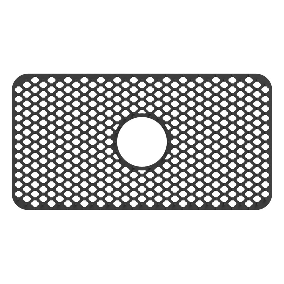 Silicone Sink Bottom Protector Mat 24.8X13", Heat Resistant, Non-Slip, Drain Holes, Anti-Scratch Liner For Farmhouse Stainless Steel & Porcelain 9358459366019