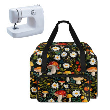 Mushroom Daisy Sewing Machine Tote Bag – Universal, Stain-Resistant Case for Sewing Classes, Compatible with Most Machines