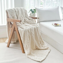 Soft Fuzzy Flannel Blanket, 39x28in, White – Warm, Washable Throw for Bed, Couch, Office & Travel, Cozy Gift Blanket