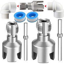 2-in-1 Pipe Tapping & Threading Tool with 1/2" & 3/4" Dies, Electric Drill Compatible, Leak-Free PVC, High-Hardness Alloy Steel
