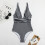 Schwarzer Damen-Einteiler Sport-Badeanzug Größe L 6