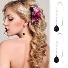 Pendientes colgantes de diseño bohemio con borlas para mujer, 1 par de joyas colgantes brillantes.