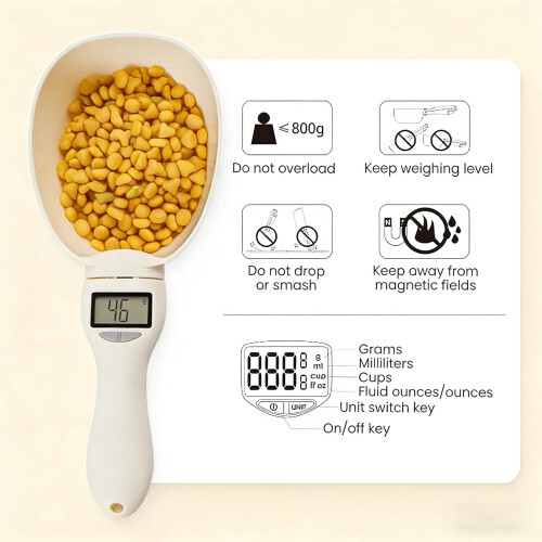 Digital Measuring Spoon Scale with LED Display, Accurate Electronic Measure Cup with Conversion, Compatible with Kitchen Use 2