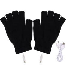 Elektrisch beheizbare USB-Handschuhe für Damen und Herren, 5V wiederaufladbar, fingerlose Winterhandschuhe zum Skifahren, waschbar, kompatibel mit