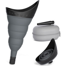 Foldable Female Urinal with Tube and Case, C-Black