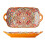 Bohemian Ceramic Rectangular Serving Platter - 12.6inch Large Capacity Dinner Plate with Double Handles 2