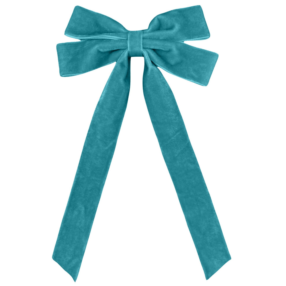 Velvet Bowknot Hair Clip with Long Ribbon Streamer