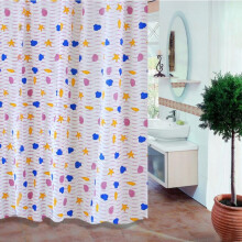 Waterdicht douchegordijn, lange stof, PEVA douchegordijnvoering voor de badkamer met 12 haken, 71 x 79 inch