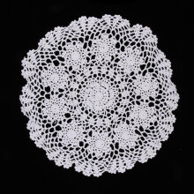 Witte waterlelie gehaakte katoenen kanten onderzetters/placemats 40 cm