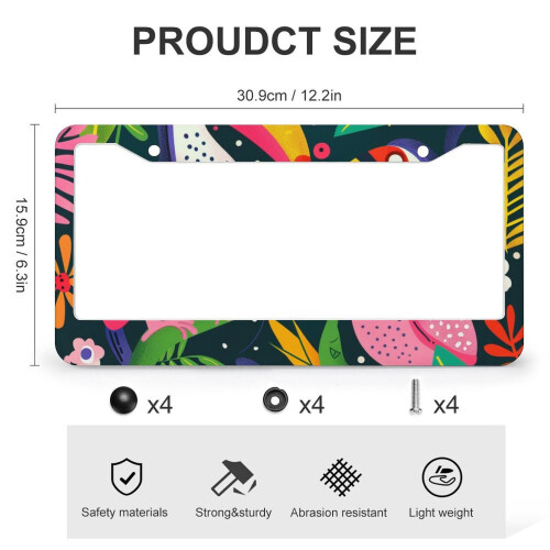 Tropical Bird License Plate Cover Metal Frame 2-Pack 2