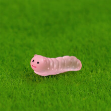 Leuchtende Mini-Wurmfigur – Niedliche, im Dunkeln leuchtende Tierfigur für Puppenhaus, Feengarten, Bastelprojekte und Mikrolandschaften