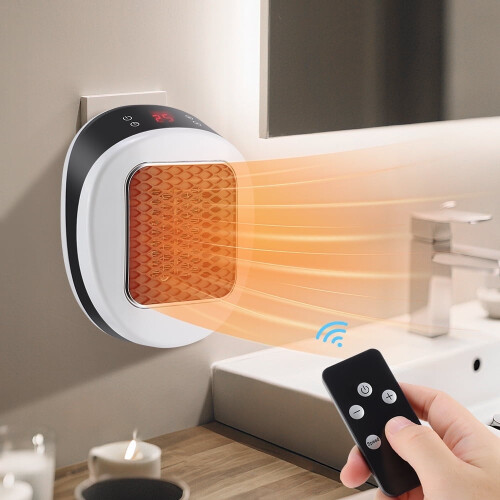 BAISEMAIN 600W PTC Ceramic Space Heater with Remote and LED